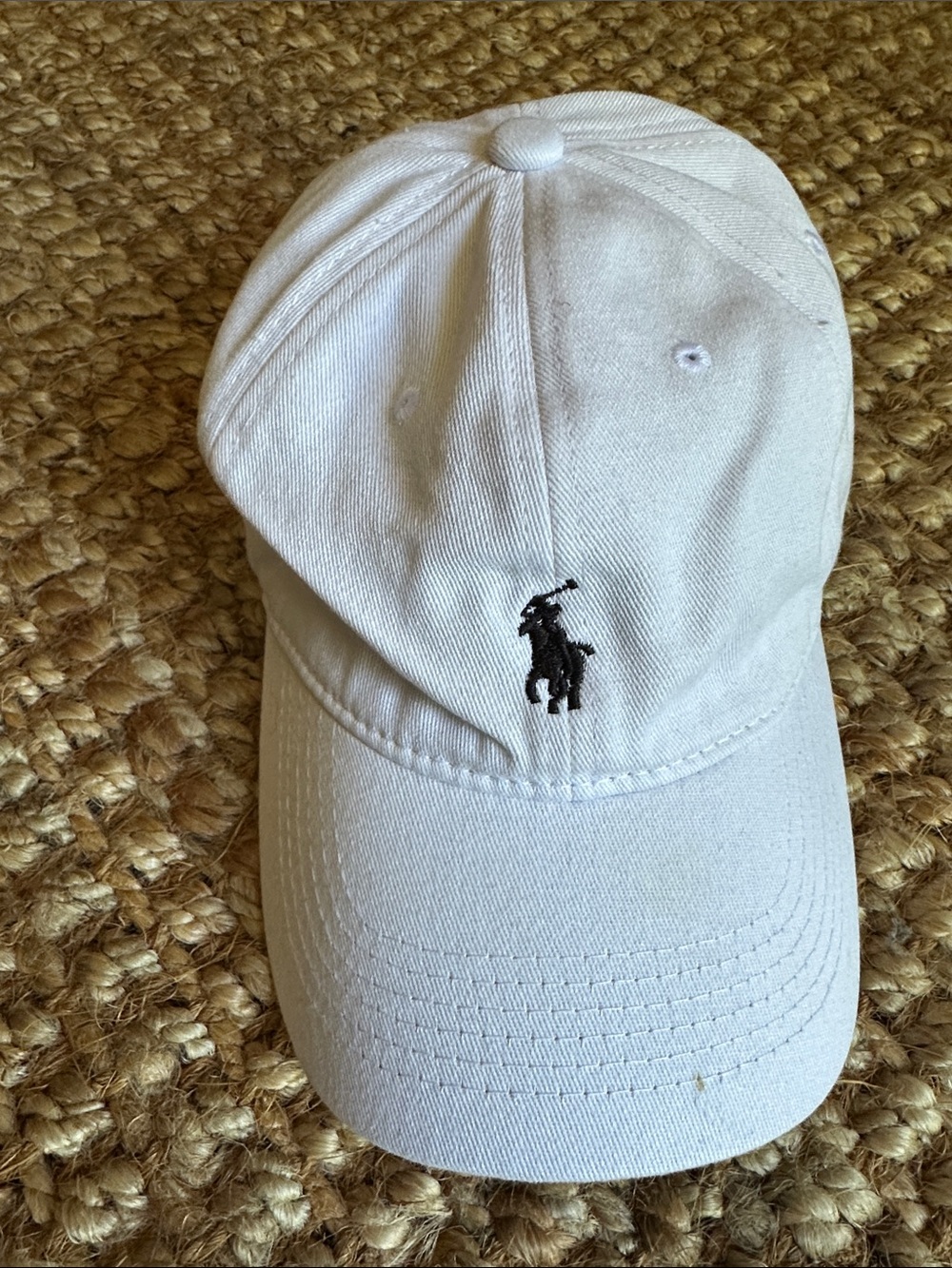 Polo Ralph Lauren White Baseball Cap with Black Polo Pony
